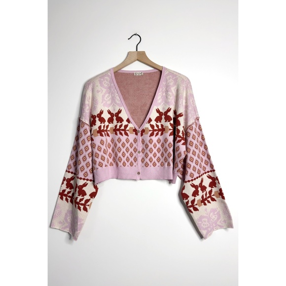 FREE PEOPLE Snow Bunny Cropped Cardigan - Picture 1 of 7